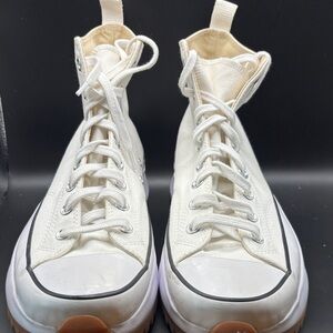 Converse Cream High-Top Athletic Platform Sneakers